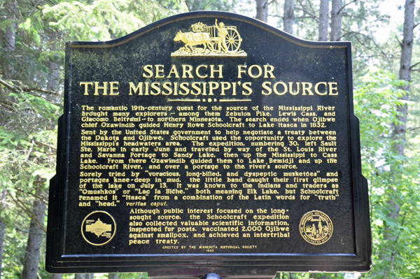 sign about the search for the Mississippi's source